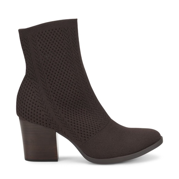 Born Shoes Born Meggs Brown Sock Boots Pullon Block Heel Booties Size 9m New Poshmark
